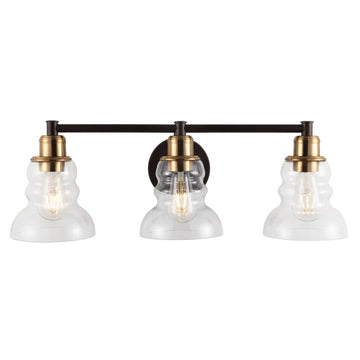 Manhattan Vintage Metal/Glass Industrial Rustic LED Vanity